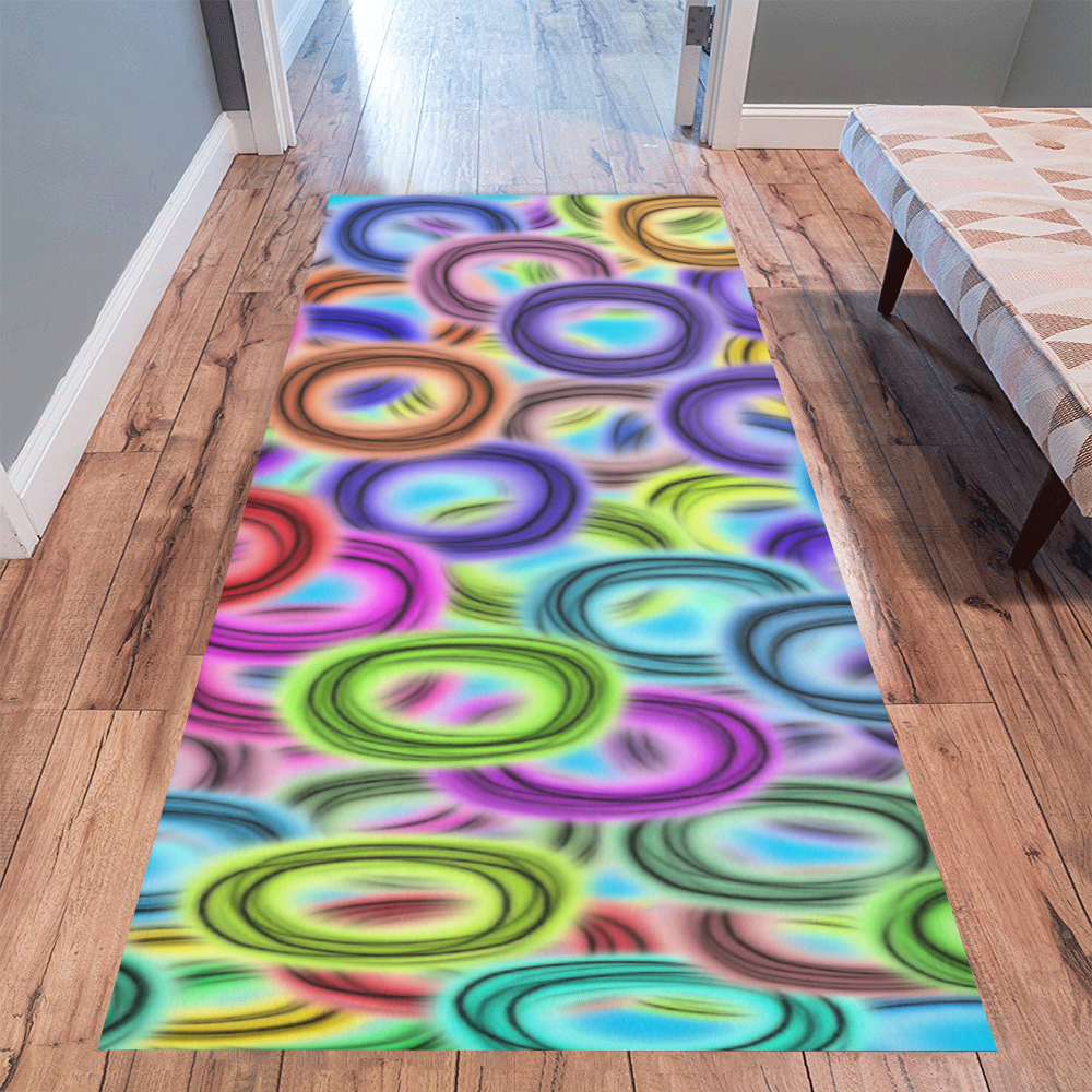 Colorful ovals Area Rug 9'6''x3'3''