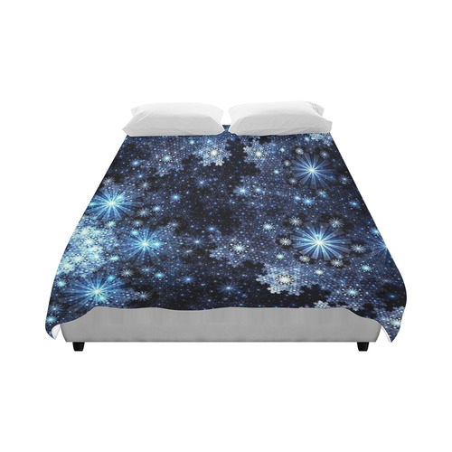 Wintery Blue Snowflake Pattern Duvet Cover 86"x70" ( All-over-print)