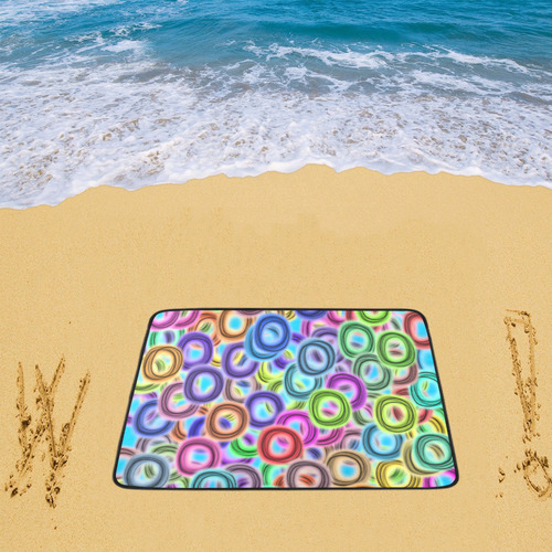 Colorful ovals Beach Mat 78"x 60"