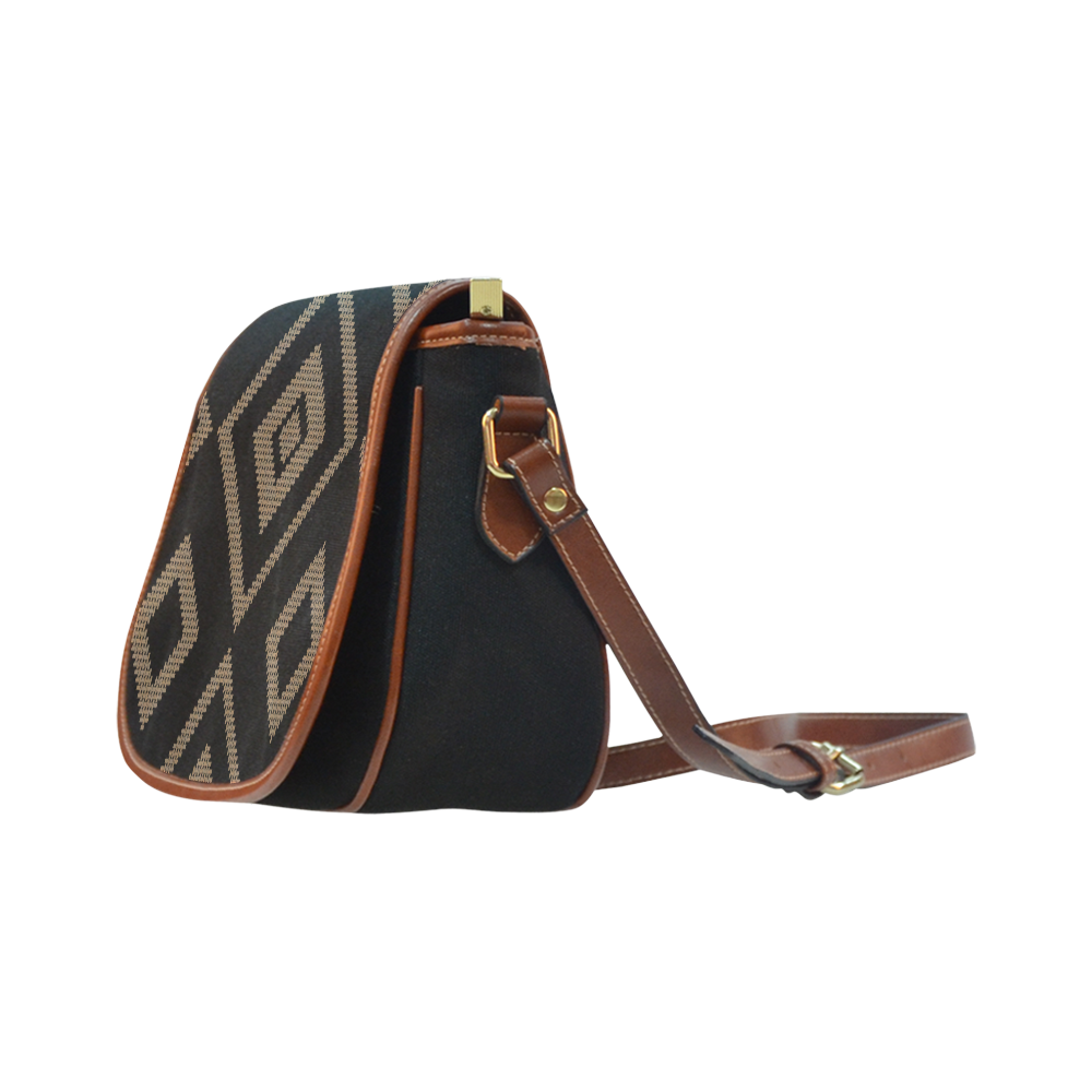 black and tan diamond Saddle Bag/Small (Model 1649)(Flap Customization)