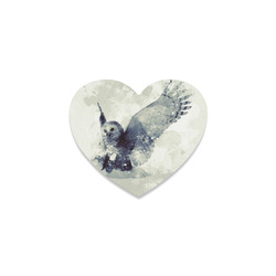 Wonderful owl, watercolor Heart Coaster
