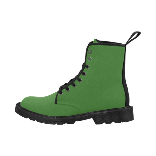 Precious Peacock Feathers Solid Grassy Green Martin Boots for Men (Black) (Model 1203H)