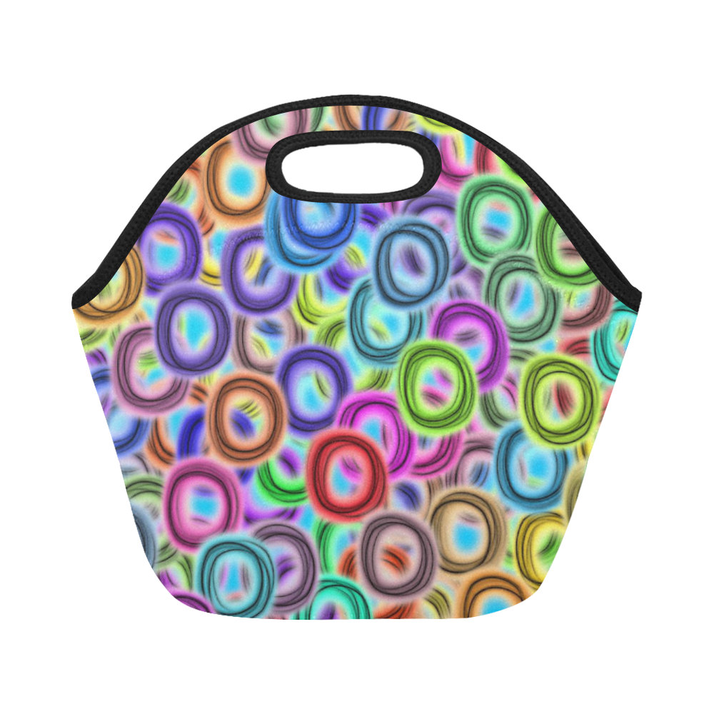 Colorful ovals Neoprene Lunch Bag/Small (Model 1669)