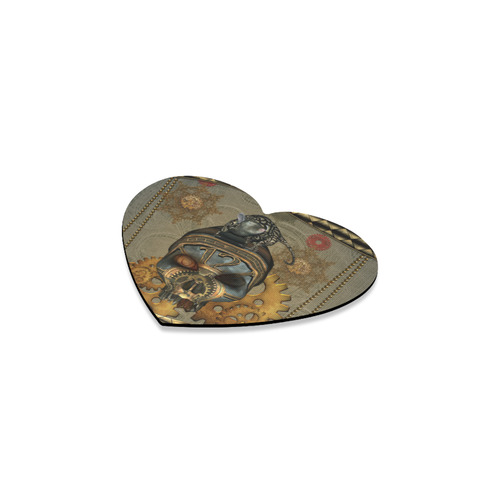 Awesome steampunk skull Heart Coaster