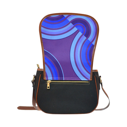 purple curve Saddle Bag/Small (Model 1649)(Flap Customization)