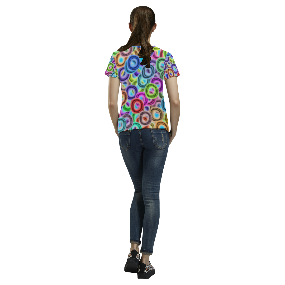Colorful ovals All Over Print T-Shirt for Women (USA Size) (Model T40)
