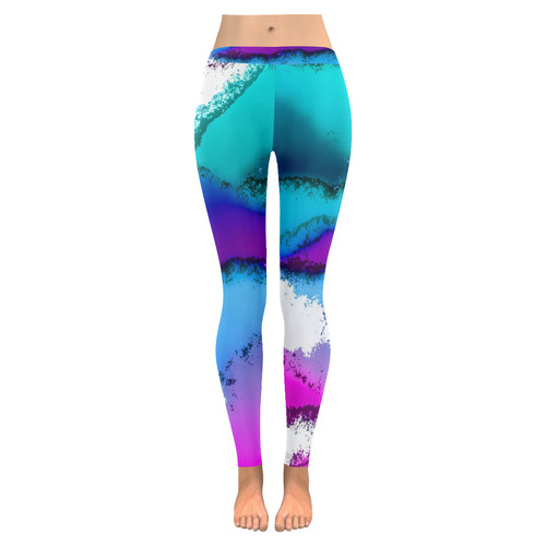 abstract fantasy 29B by FeelGood Women's Low Rise Leggings (Invisible Stitch) (Model L05)