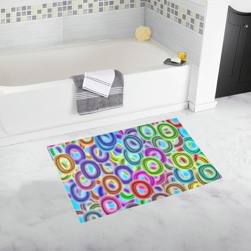 Colorful ovals Bath Rug 20''x 32''