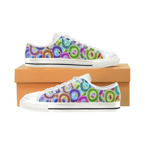 Colorful ovals Women's Classic Canvas Shoes (Model 018)