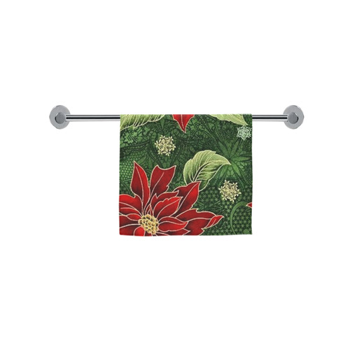 Elegant Christmas Poinsettia Custom Towel 16"x28"