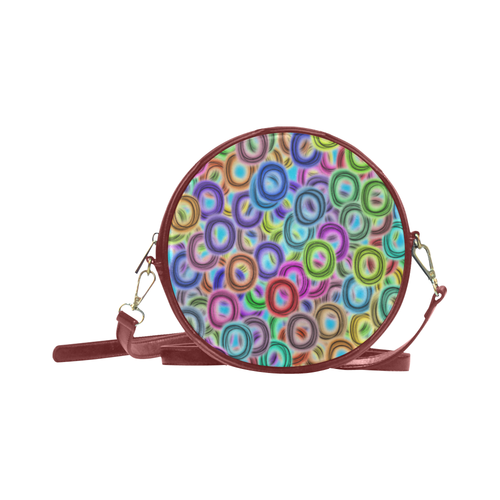 Colorful ovals Round Sling Bag (Model 1647)