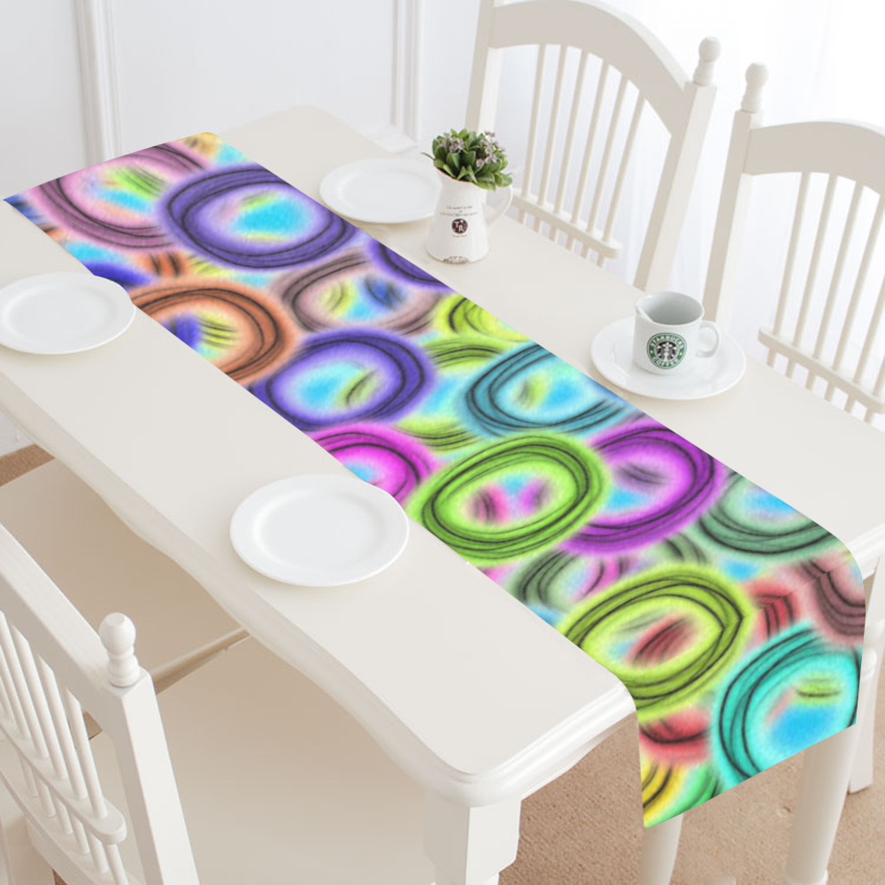 Colorful ovals Table Runner 16x72 inch