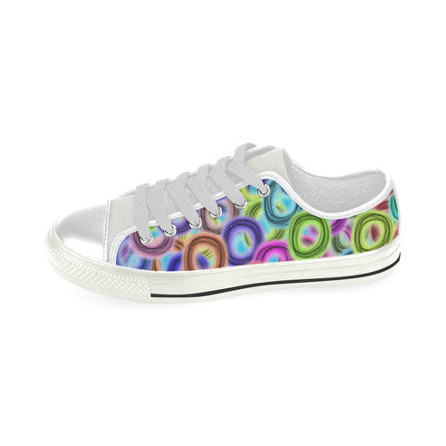 Colorful ovals Low Top Canvas Shoes for Kid (Model 018)