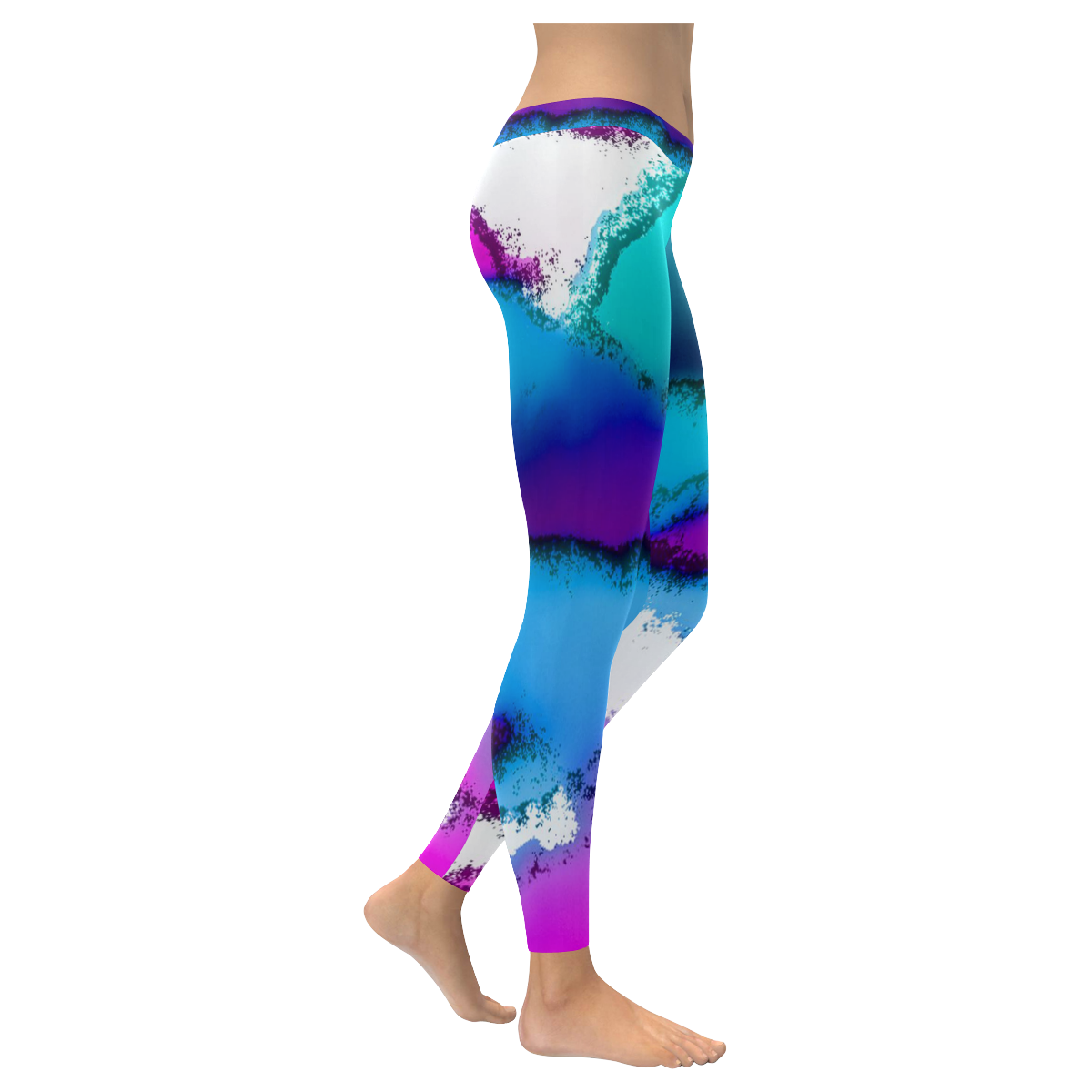 abstract fantasy 29B by FeelGood Women's Low Rise Leggings (Invisible Stitch) (Model L05)