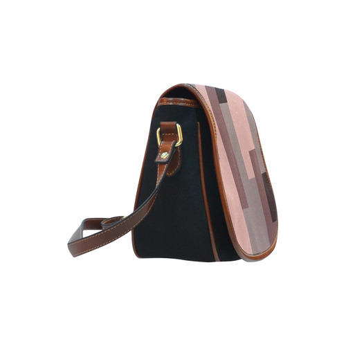 mauve stripes 200000 Saddle Bag/Small (Model 1649)(Flap Customization)