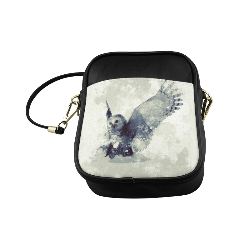 Wonderful owl, watercolor Sling Bag (Model 1627)