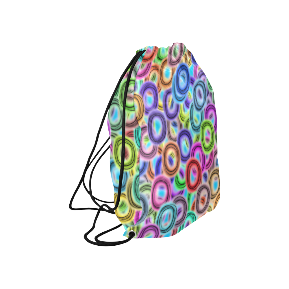Colorful ovals Large Drawstring Bag Model 1604 (Twin Sides)  16.5"(W) * 19.3"(H)