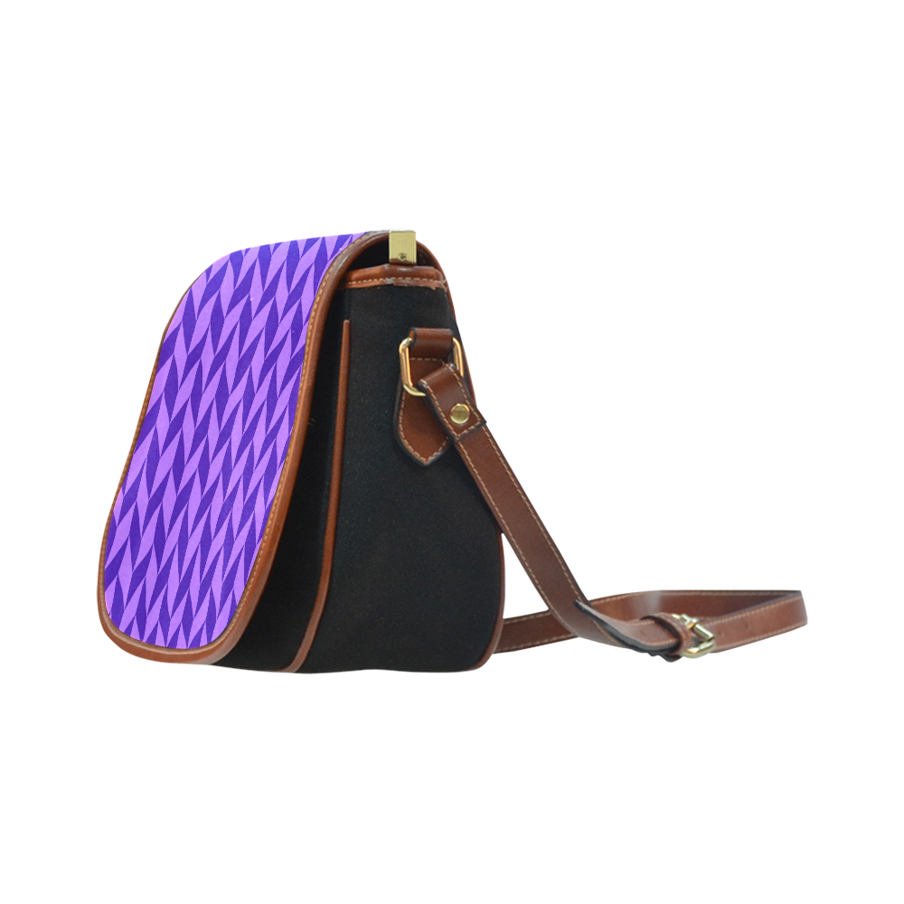 Purple Chevron Saddle Bag/Small (Model 1649)(Flap Customization)