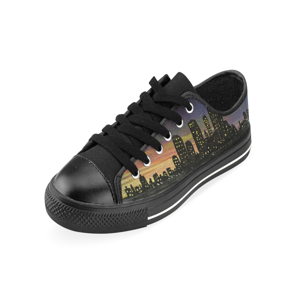 City Lights Low Top Canvas Shoes for Kid (Model 018)