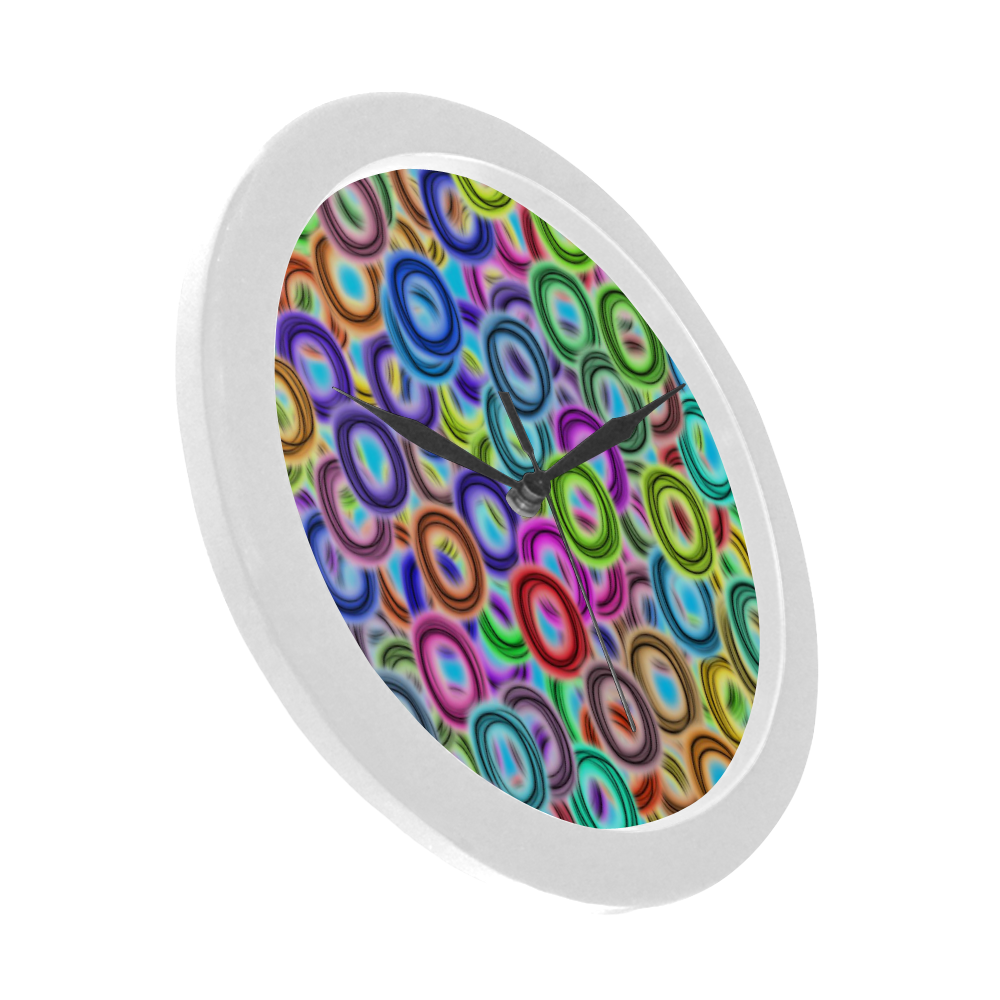 Colorful ovals Circular Plastic Wall clock