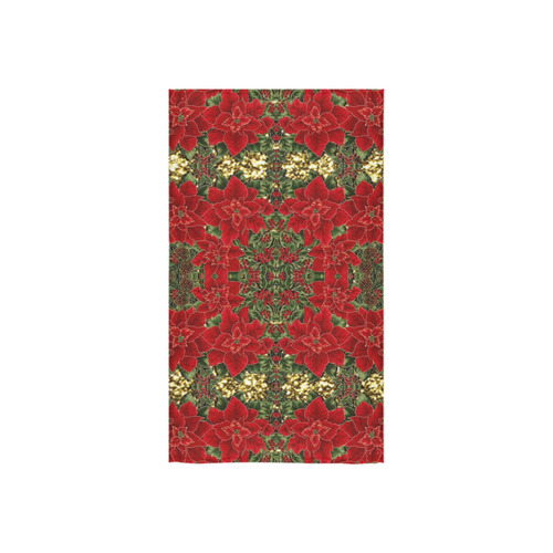 Red & Gold Poinsettia Pattern Custom Towel 16"x28"