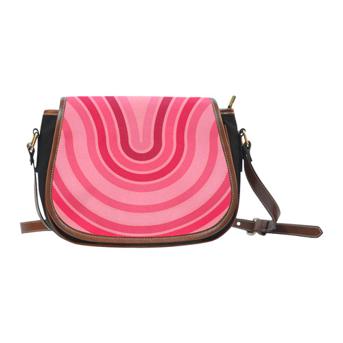 pink Curve Saddle Bag/Small (Model 1649)(Flap Customization)