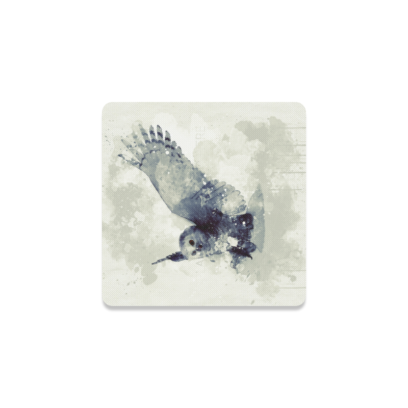 Wonderful owl, watercolor Square Coaster