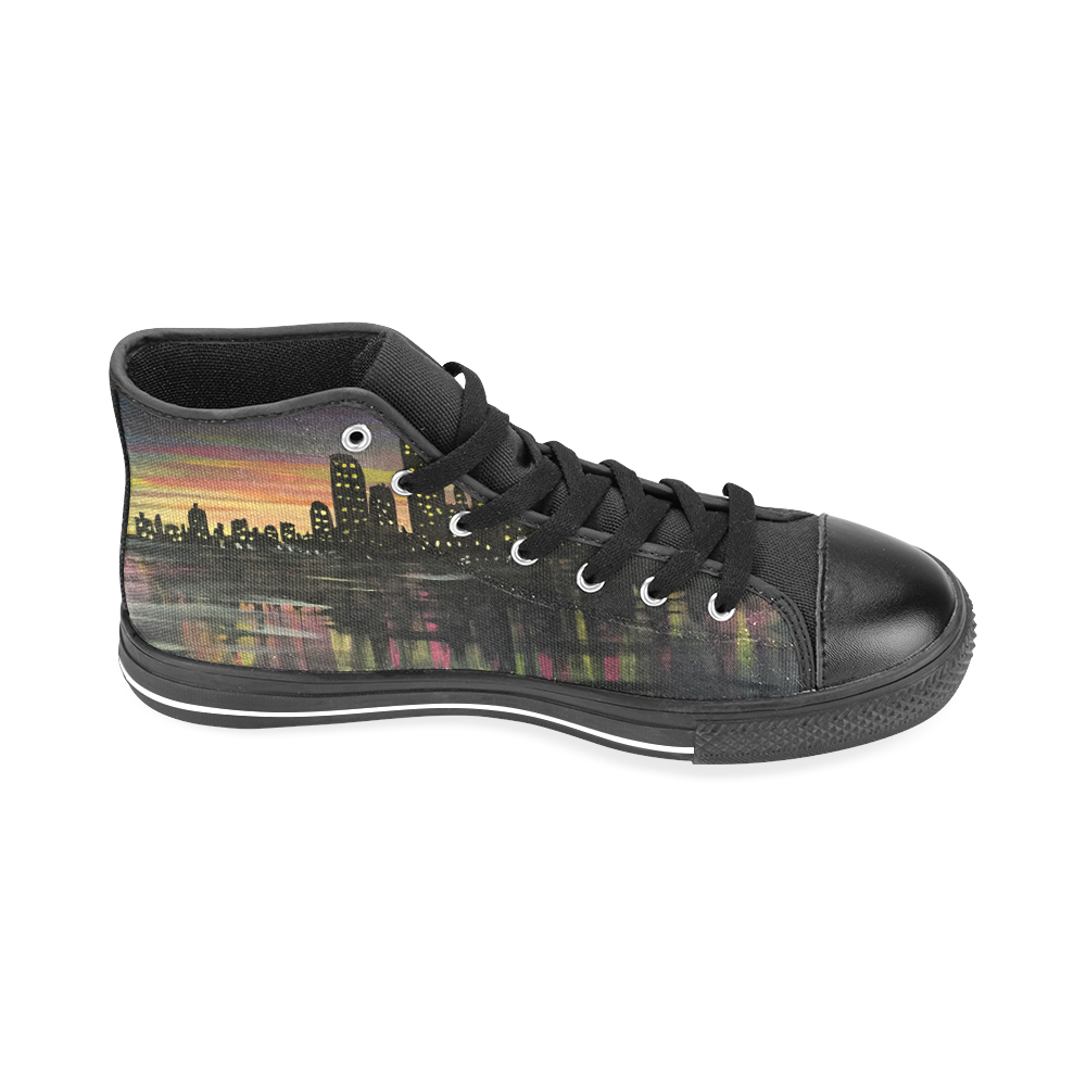 City Lights Men’s Classic High Top Canvas Shoes /Large Size (Model 017)