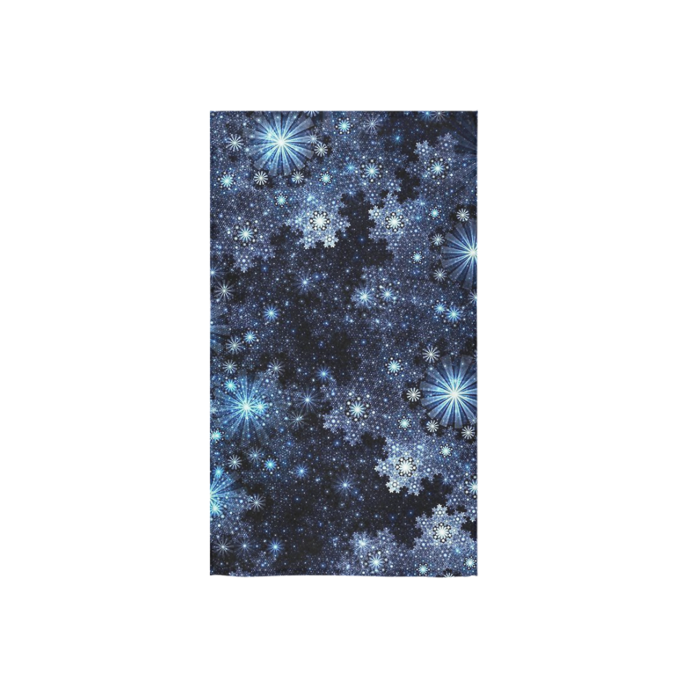 Wintery Blue Snowflake Pattern Custom Towel 16"x28"