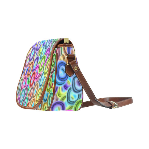 Colorful ovals Saddle Bag/Large (Model 1649)