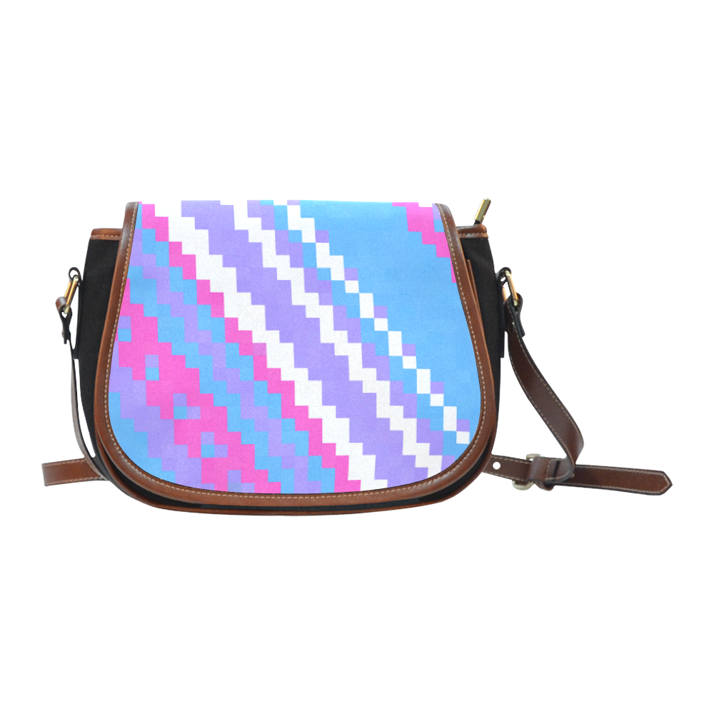 pink blue purple white Saddle Bag/Small (Model 1649)(Flap Customization)