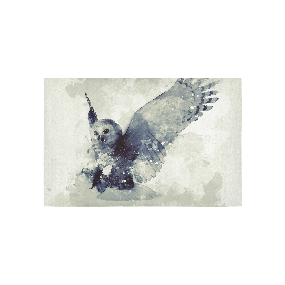 Wonderful owl, watercolor Area Rug 5'x3'3''