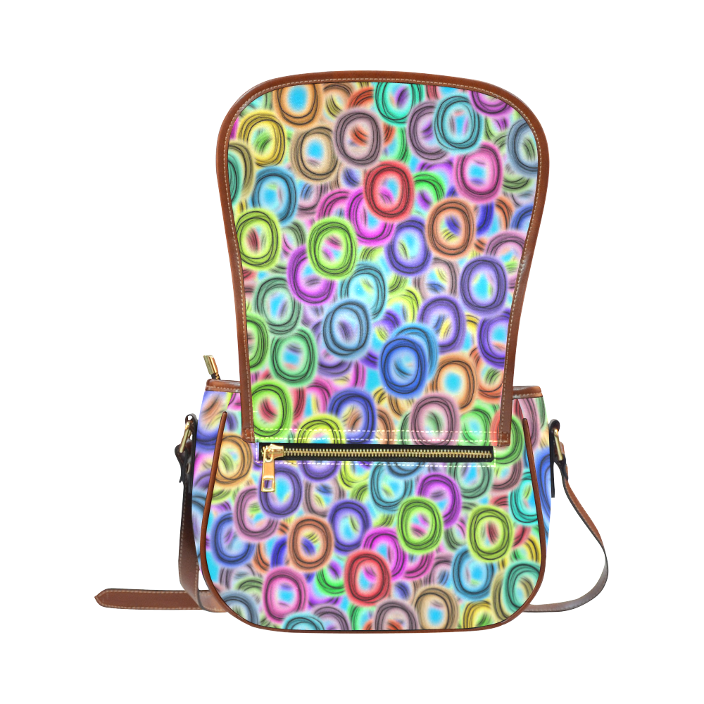 Colorful ovals Saddle Bag/Large (Model 1649)