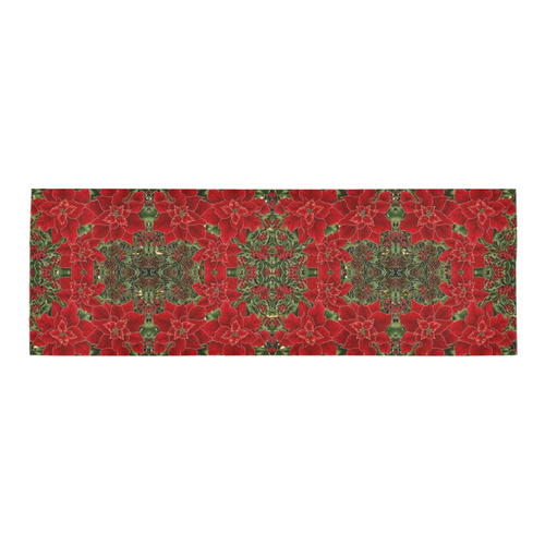 Red & Gold Poinsettia Pattern 2 Area Rug 9'6''x3'3''