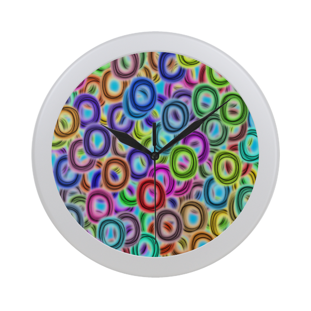 Colorful ovals Circular Plastic Wall clock