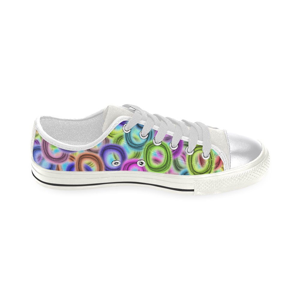 Colorful ovals Women's Classic Canvas Shoes (Model 018)