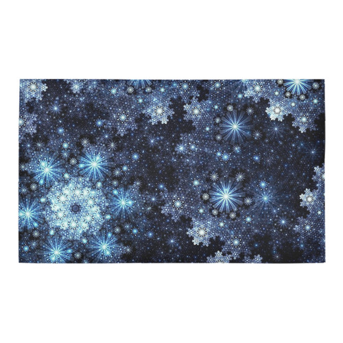 Wintery Blue Snowflake Pattern Azalea Doormat 30" x 18" (Sponge Material)