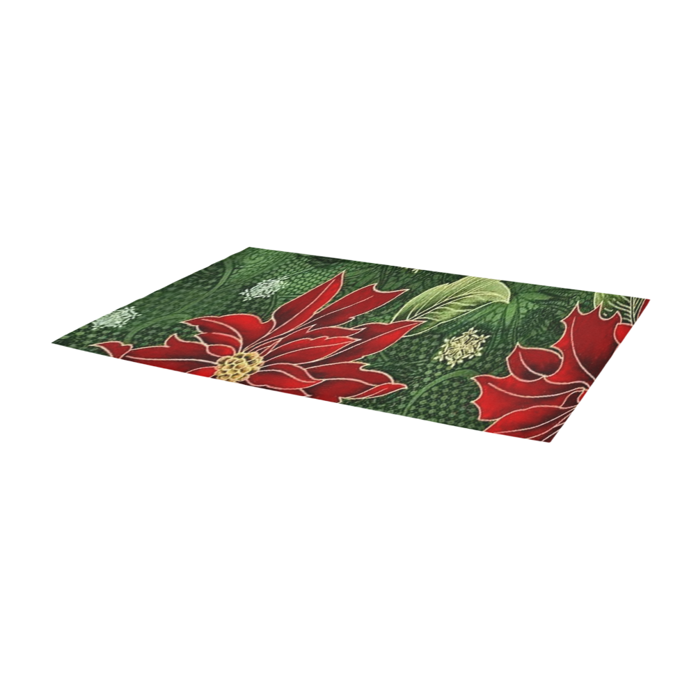 Elegant Christmas Poinsettia Area Rug 9'6''x3'3'' | ID: D2051687