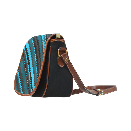 black blue and gray Saddle Bag/Small (Model 1649)(Flap Customization)