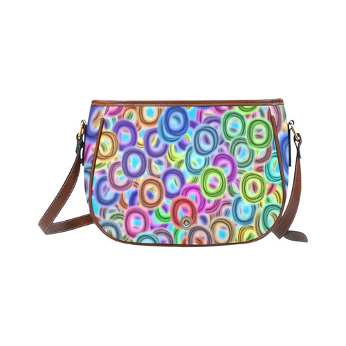 Colorful ovals Saddle Bag/Large (Model 1649)