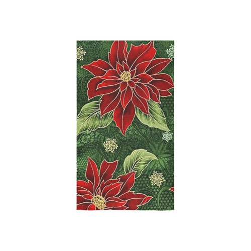 Elegant Christmas Poinsettia Custom Towel 16"x28"