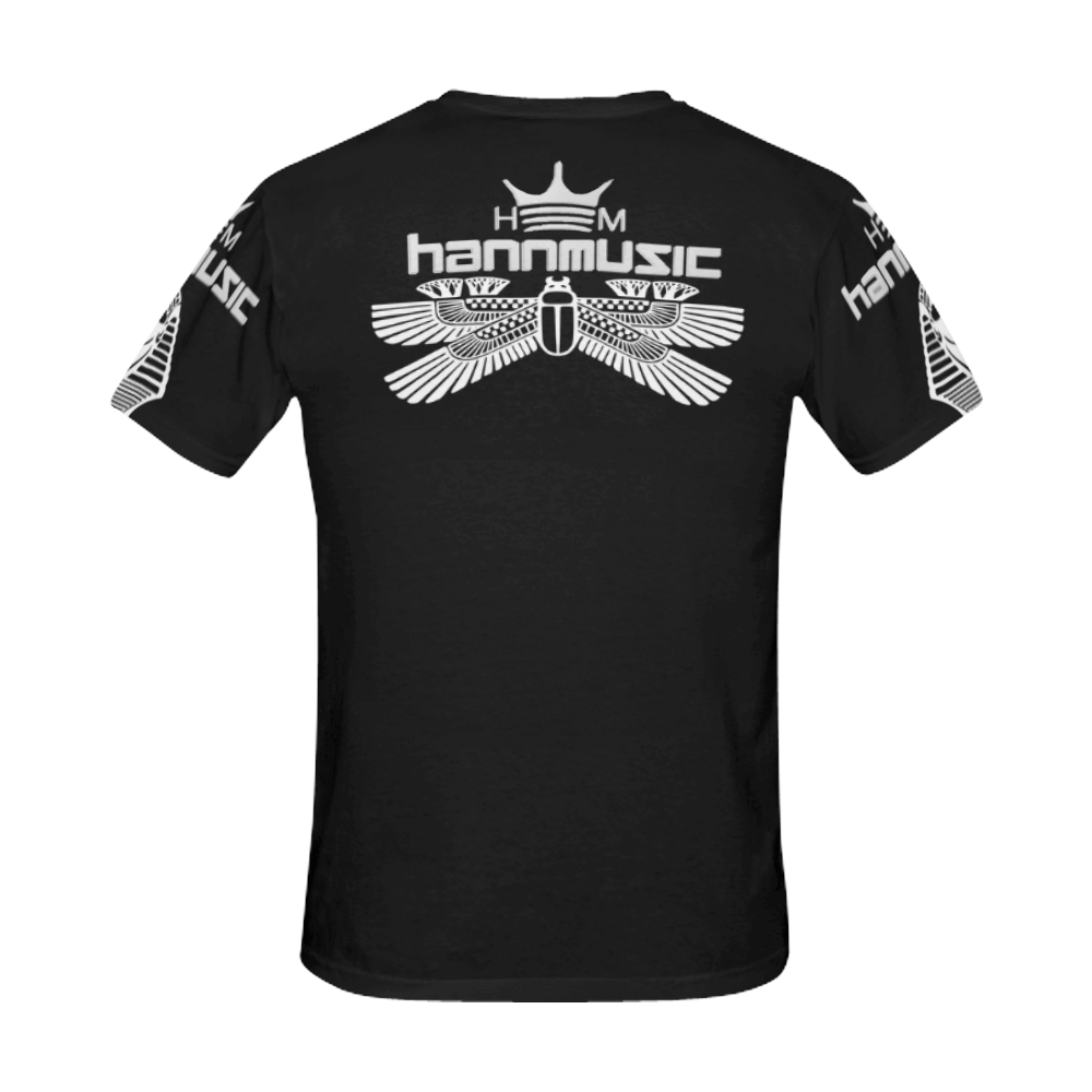 HANNMUSIC KING SHINE BLK/WHT All Over Print T-Shirt for Men (USA Size) (Model T40)