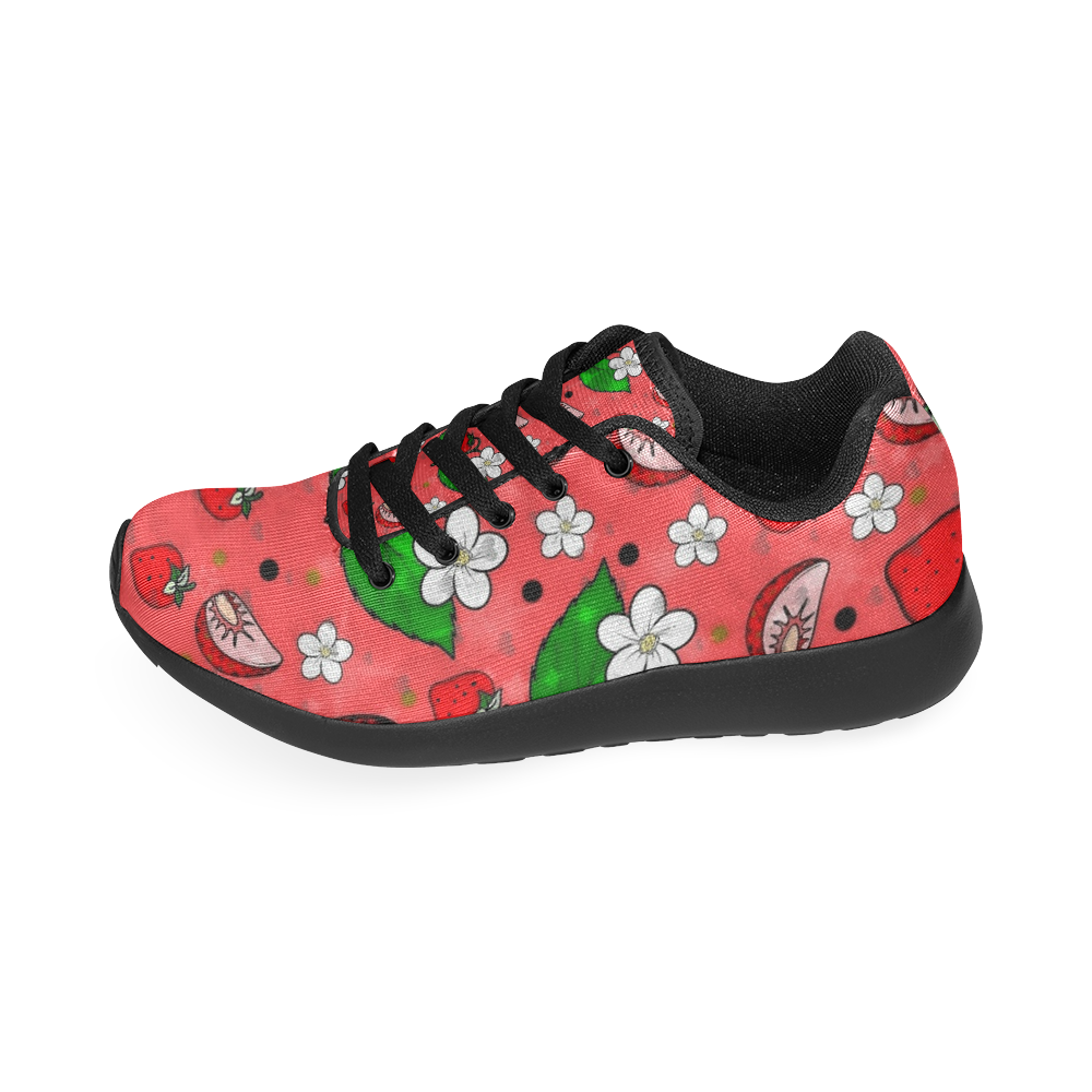 Strawberry Popart by Nico Bielow Kid's Running Shoes (Model 020)