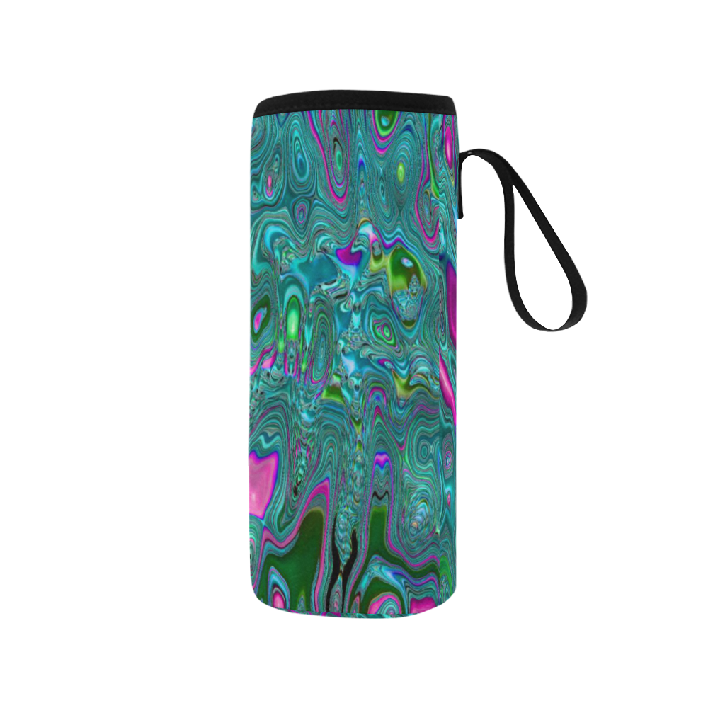 melted fractal 1C by JamColors Neoprene Water Bottle Pouch/Medium