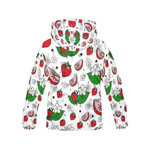 Strawberry Popart by Nico Bielow All Over Print Hoodie for Women (USA Size) (Model H13)