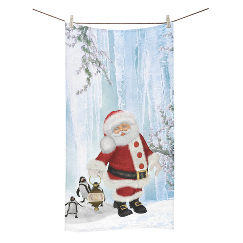 Santa Claus with penguin Bath Towel 30"x56"