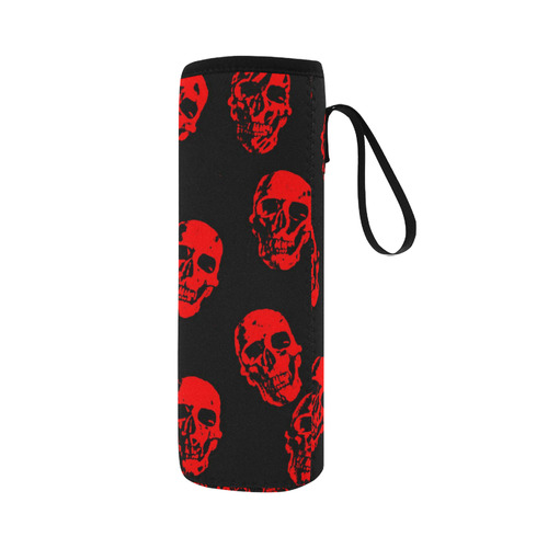 Hot Skulls,red by JamColors Neoprene Water Bottle Pouch/Large