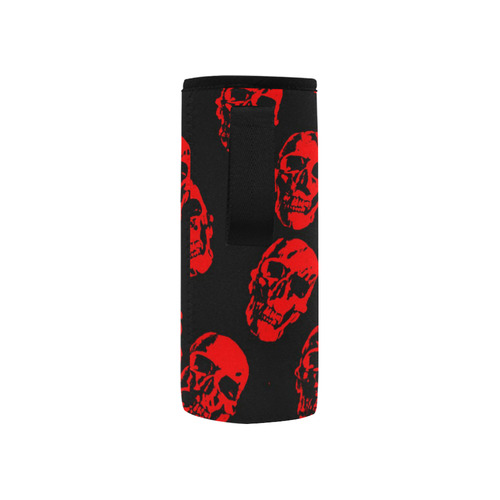 Hot Skulls,red by JamColors Neoprene Water Bottle Pouch/Small