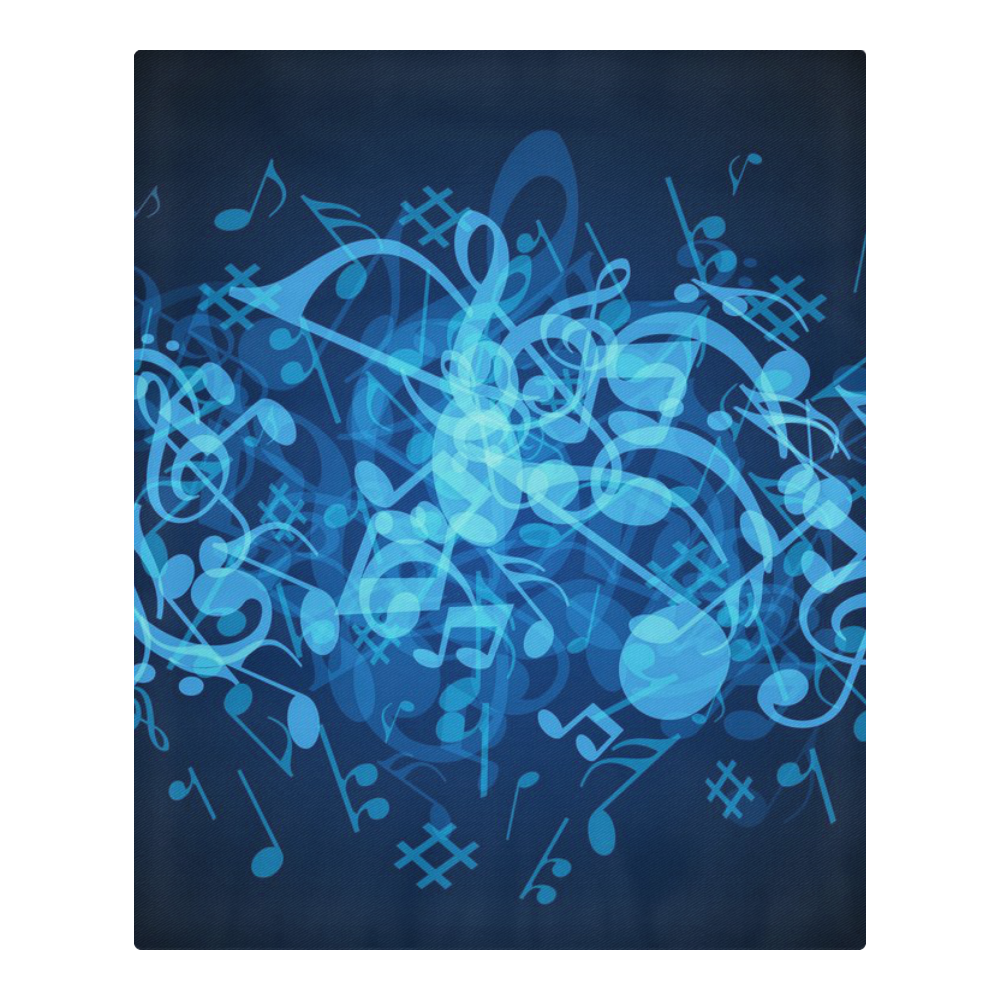 Blue Glow Music Notes 3-Piece Bedding Set