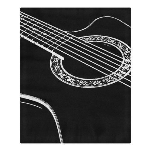 Black & White Acoustic Guitar 3-Piece Bedding Set